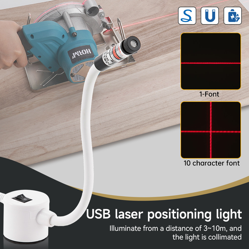 Industrial Laser Beam - Luz láser roja alimentada por USB,