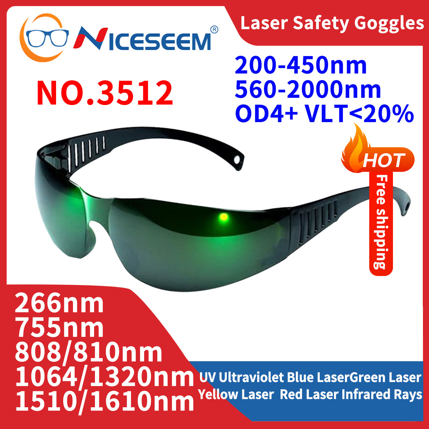 Laser Safety Goggles - Gafas de plomo gafas de radiación